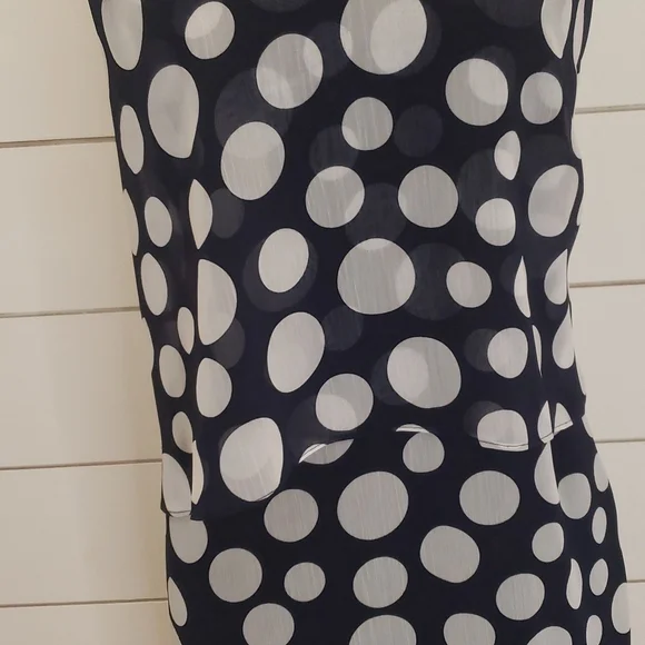 PRELUDE size 10 tiered dress blue with white polka dots - Picture 2 of 7